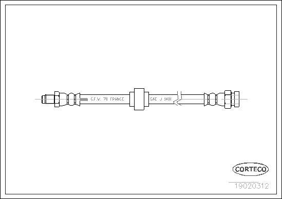 Corteco 19020312 - Тормозной шланг autospares.lv