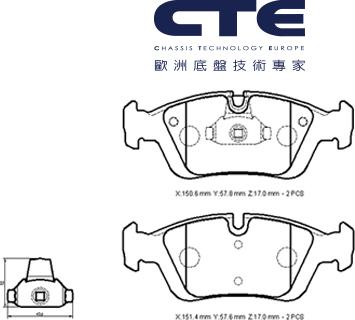 CTE CBL09004 - Тормозные колодки, дисковые, комплект autospares.lv