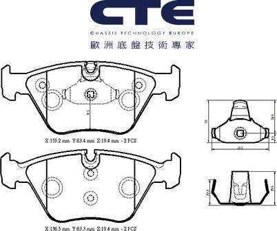 CTE CBL09003 - Тормозные колодки, дисковые, комплект autospares.lv