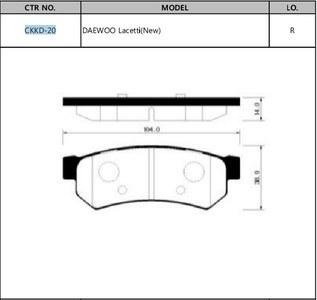 CTR CKKD-20 - Тормозные колодки, дисковые, комплект autospares.lv