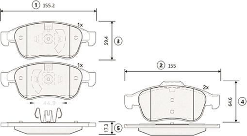 CTR GK0983 - Тормозные колодки, дисковые, комплект autospares.lv