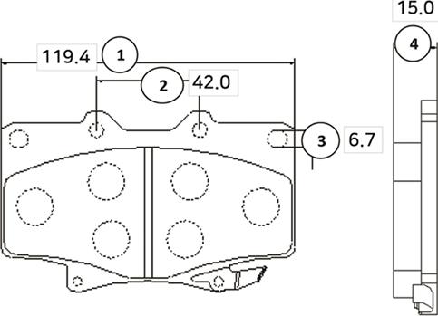 CTR GK1019 - Тормозные колодки, дисковые, комплект autospares.lv