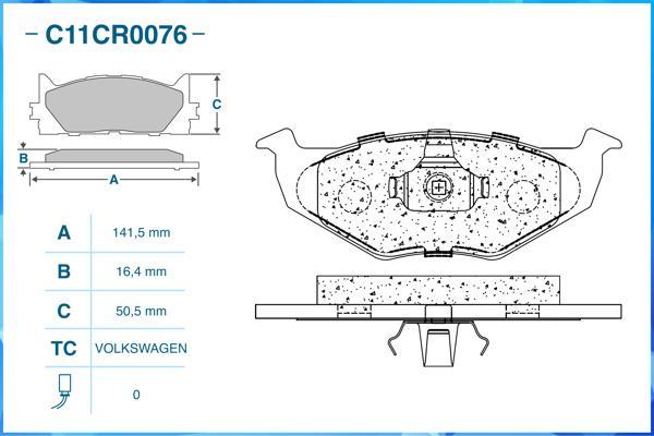 Cworks C11CR0076 - Тормозные колодки, дисковые, комплект autospares.lv