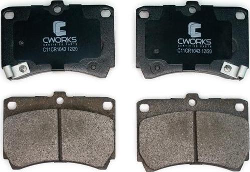 Cworks C11CR1043 - Тормозные колодки, дисковые, комплект autospares.lv