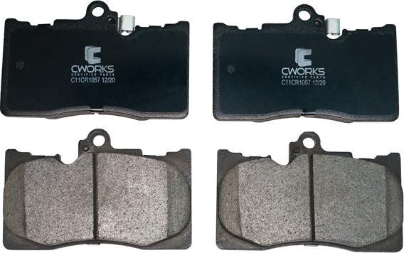 Cworks C11CR1057 - Тормозные колодки, дисковые, комплект autospares.lv