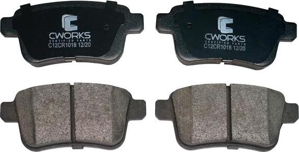 Cworks C12CR1018 - Тормозные колодки, дисковые, комплект autospares.lv