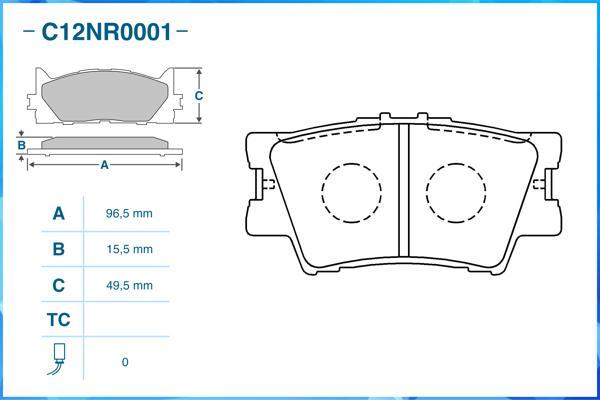 Cworks C12NR0001 - Тормозные колодки, дисковые, комплект autospares.lv