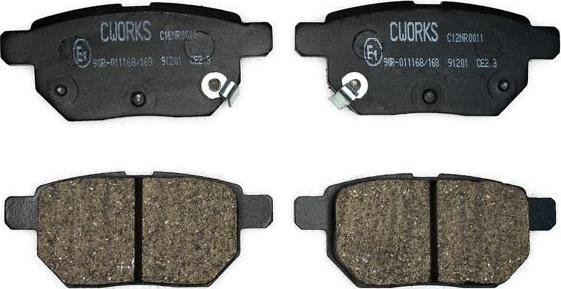 Cworks C12NR0011 - Тормозные колодки, дисковые, комплект autospares.lv