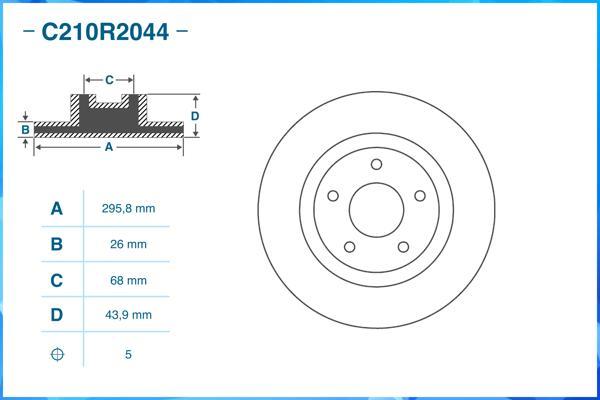 Cworks C210R2044 - Тормозной диск autospares.lv