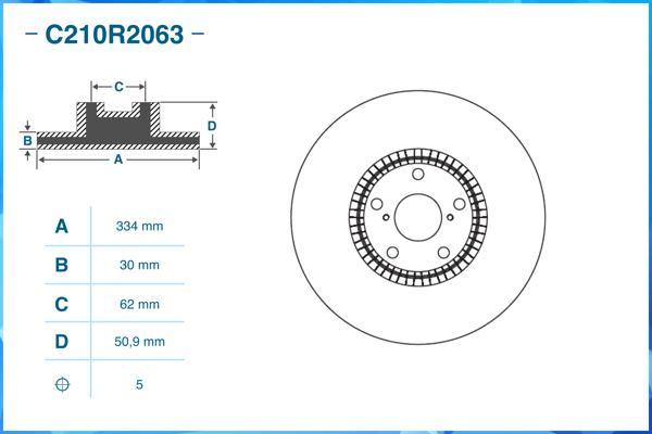 Cworks C210R2063 - Тормозной диск autospares.lv