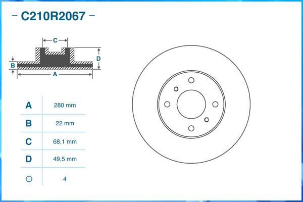 Cworks C210R2067 - Тормозной диск autospares.lv