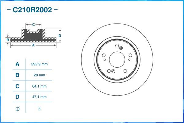 Cworks C210R2002 - Тормозной диск autospares.lv