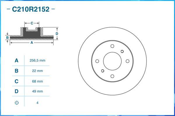 Cworks C210R2152 - Тормозной диск autospares.lv