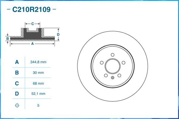 Cworks C210R2109 - Тормозной диск autospares.lv