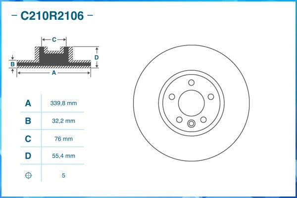 Cworks C210R2106 - Тормозной диск autospares.lv