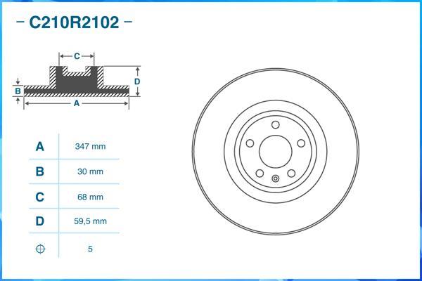 Cworks C210R2102 - Тормозной диск autospares.lv