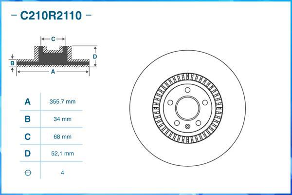 Cworks C210R2110 - Тормозной диск autospares.lv