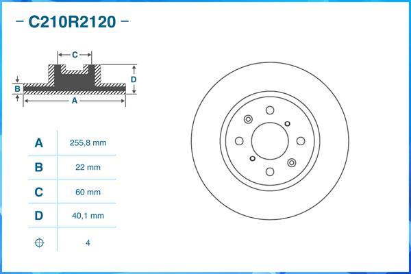 Cworks C210R2120 - Тормозной диск autospares.lv