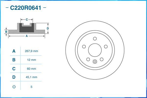 Cworks C220R0641 - Тормозной диск autospares.lv