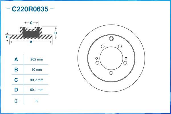 Cworks C220R0635 - Тормозной диск autospares.lv