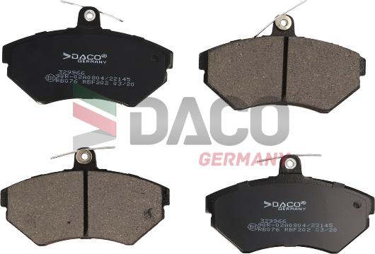 DACO Germany 329966 - Тормозные колодки, дисковые, комплект autospares.lv