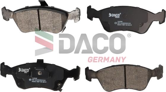 DACO Germany 324546 - Тормозные колодки, дисковые, комплект autospares.lv