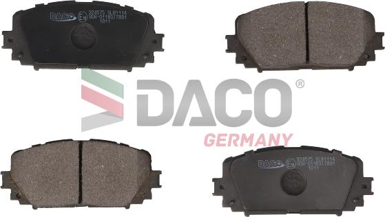 DACO Germany 324575 - Тормозные колодки, дисковые, комплект autospares.lv