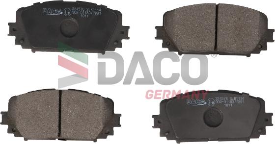 DACO Germany 324576 - Тормозные колодки, дисковые, комплект autospares.lv