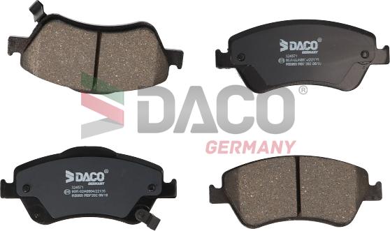 DACO Germany 324571 - Тормозные колодки, дисковые, комплект autospares.lv