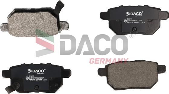 DACO Germany 324573 - Тормозные колодки, дисковые, комплект autospares.lv