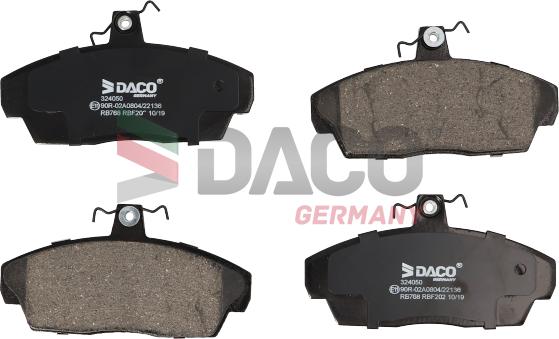 DACO Germany 324050 - Тормозные колодки, дисковые, комплект autospares.lv