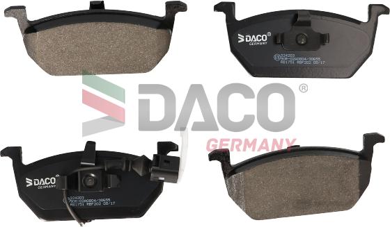 DACO Germany 324203 - Тормозные колодки, дисковые, комплект autospares.lv