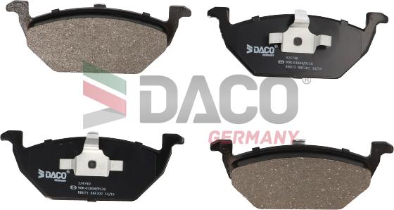 DACO Germany 324740 - Тормозные колодки, дисковые, комплект autospares.lv