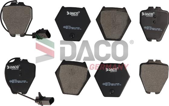 DACO Germany 324754 - Тормозные колодки, дисковые, комплект autospares.lv