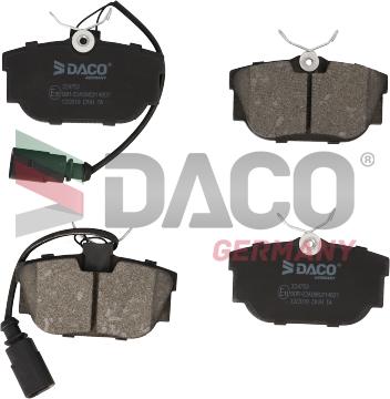 DACO Germany 324753 - Тормозные колодки, дисковые, комплект autospares.lv