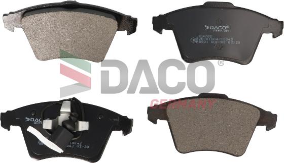 DACO Germany 324762 - Тормозные колодки, дисковые, комплект autospares.lv