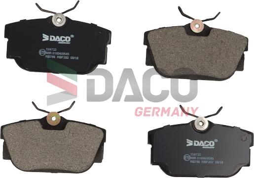 DACO Germany 324732 - Тормозные колодки, дисковые, комплект autospares.lv