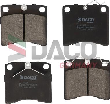 DACO Germany 324721 - Тормозные колодки, дисковые, комплект autospares.lv