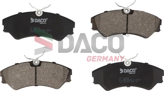 DACO Germany 324728 - Тормозные колодки, дисковые, комплект autospares.lv