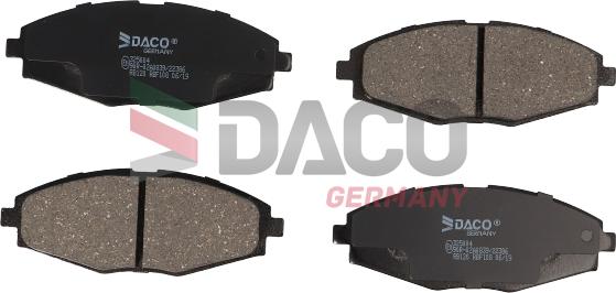 DACO Germany 325004 - Тормозные колодки, дисковые, комплект autospares.lv