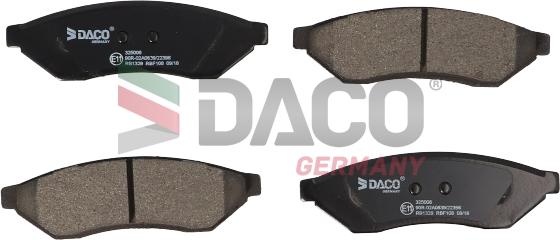 DACO Germany 325006 - Тормозные колодки, дисковые, комплект autospares.lv