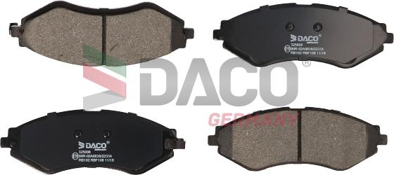 DACO Germany 325008 - Тормозные колодки, дисковые, комплект autospares.lv