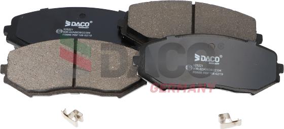 DACO Germany 325221 - Тормозные колодки, дисковые, комплект autospares.lv