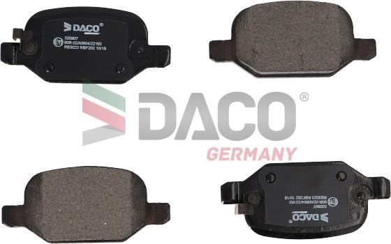 DACO Germany 320907 - Тормозные колодки, дисковые, комплект autospares.lv