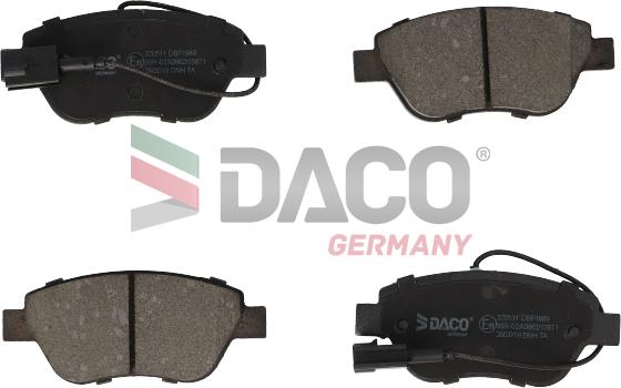 DACO Germany 320511 - Тормозные колодки, дисковые, комплект autospares.lv