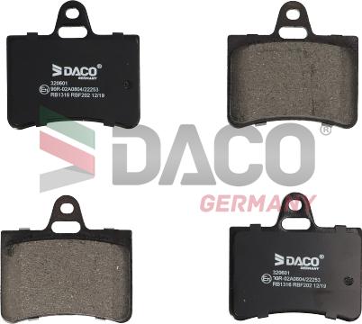 DACO Germany 320601 - Тормозные колодки, дисковые, комплект autospares.lv