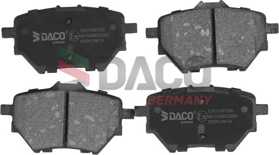 DACO Germany 320618 - Тормозные колодки, дисковые, комплект autospares.lv