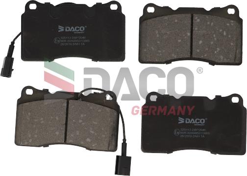 DACO Germany 320113 - Тормозные колодки, дисковые, комплект autospares.lv