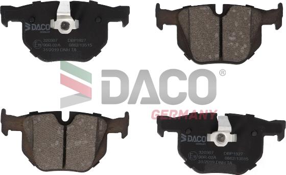 DACO Germany 320307 - Тормозные колодки, дисковые, комплект autospares.lv