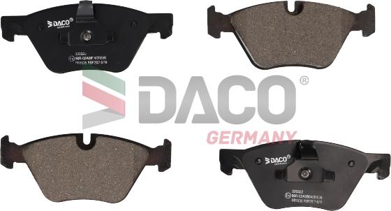 DACO Germany 320322 - Тормозные колодки, дисковые, комплект autospares.lv